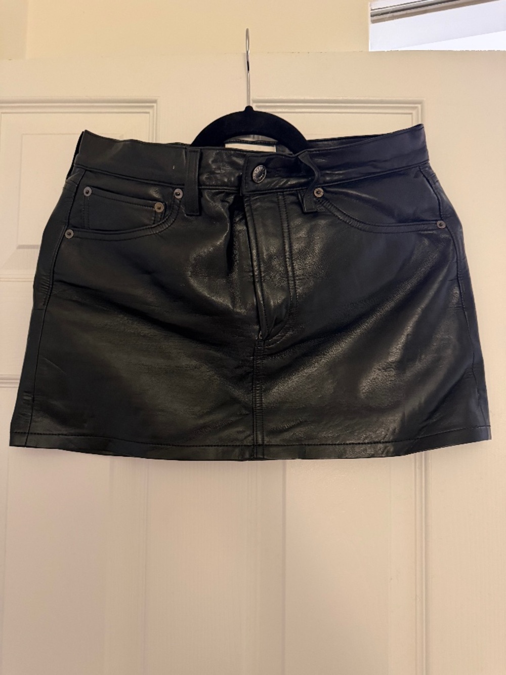 Agolde faux leather black skirt